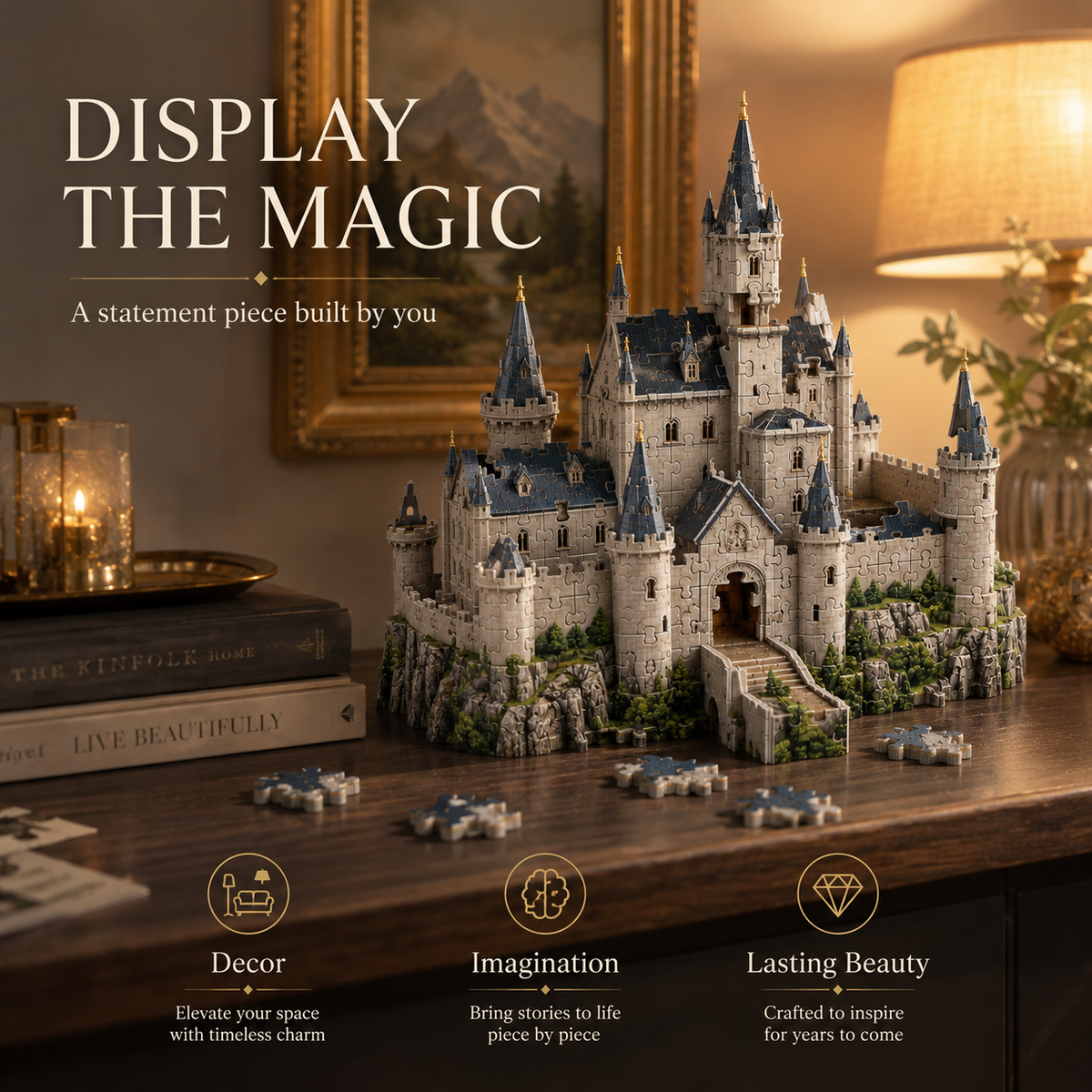 Wellssgreen 3D Castle Puzzle – Buildable Display Puzzle Set for Kids & Families