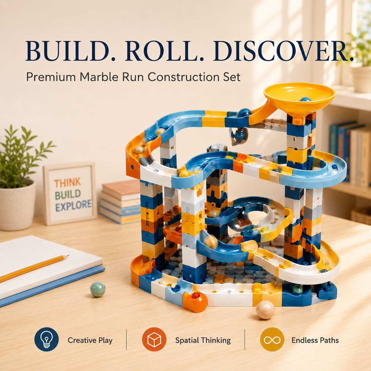 Wellssgreen Marble Run Building Set – Creative Track Construction Toy for Kids