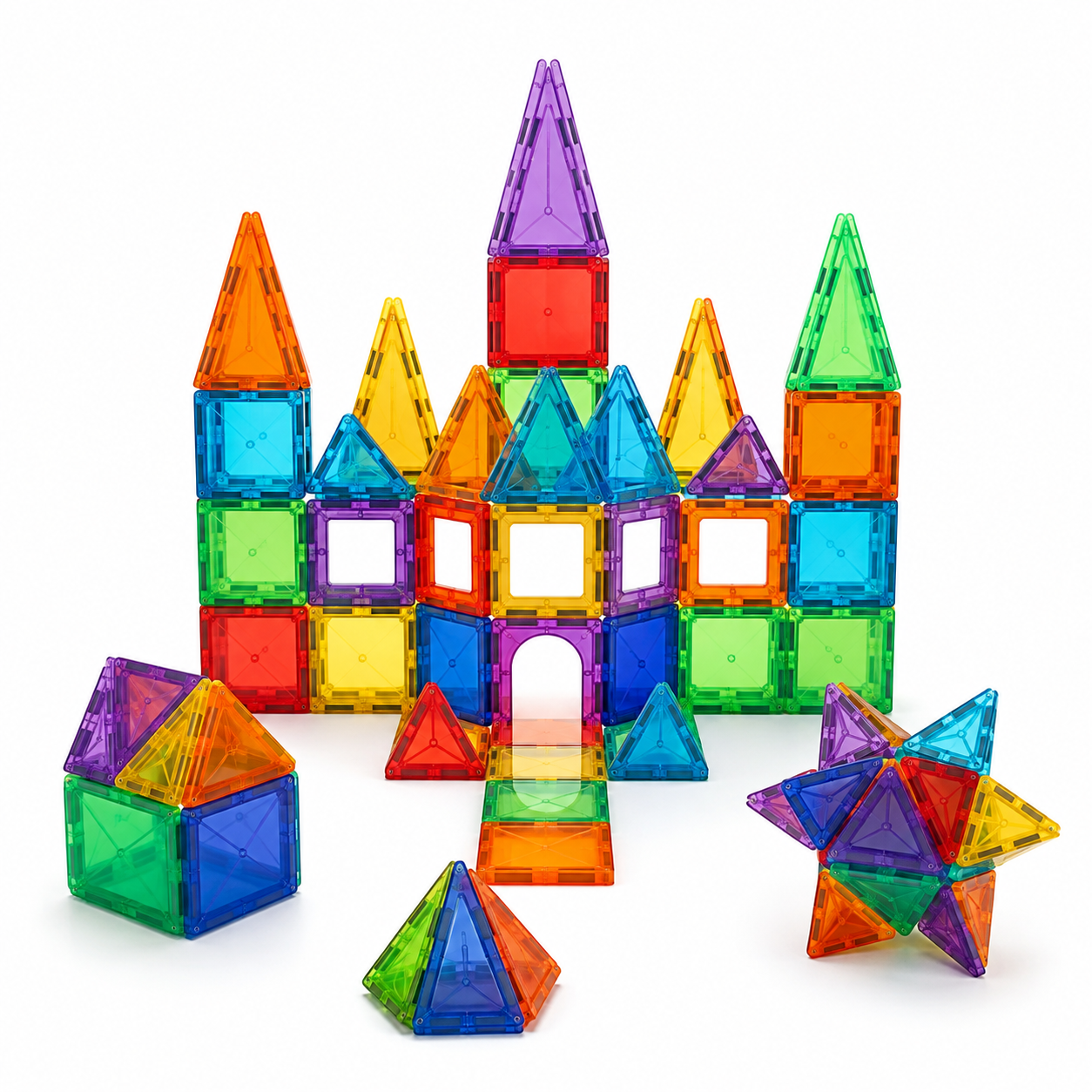 Wellssgreen Colorful Magnetic Building Tiles Set – Creative Construction Toy for Kids