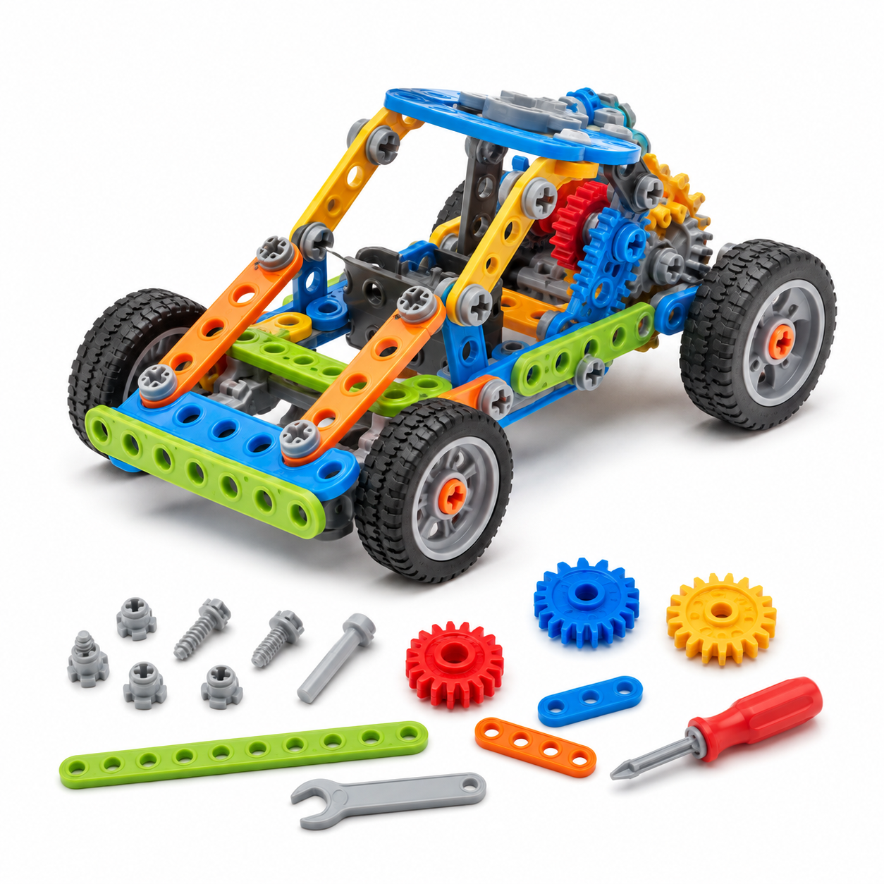 Wellssgreen Mechanical Gear Building Car Set – Creative STEM Construction Toy for Kids