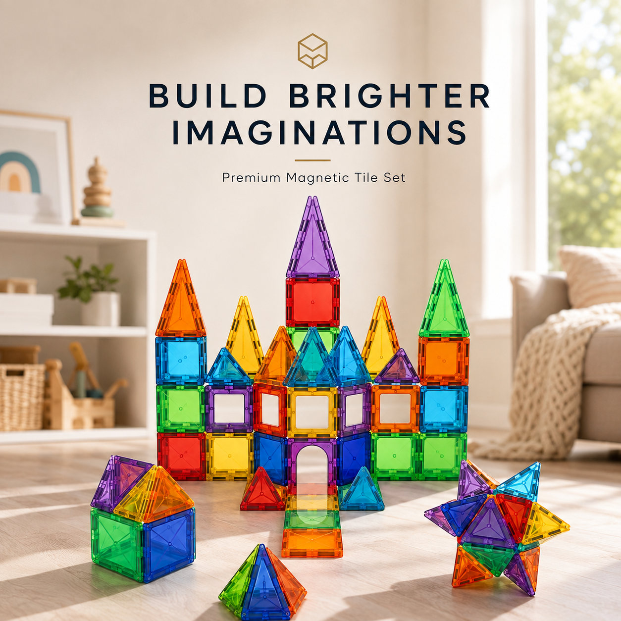 Wellssgreen Colorful Magnetic Building Tiles Set – Creative Construction Toy for Kids