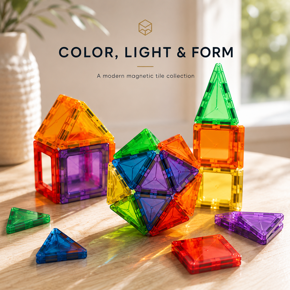 Wellssgreen Colorful Magnetic Building Tiles Set – Creative Construction Toy for Kids