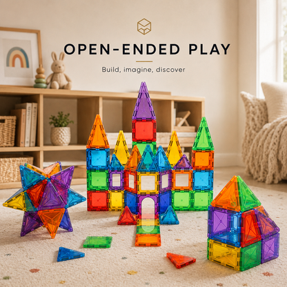 Wellssgreen Colorful Magnetic Building Tiles Set – Creative Construction Toy for Kids