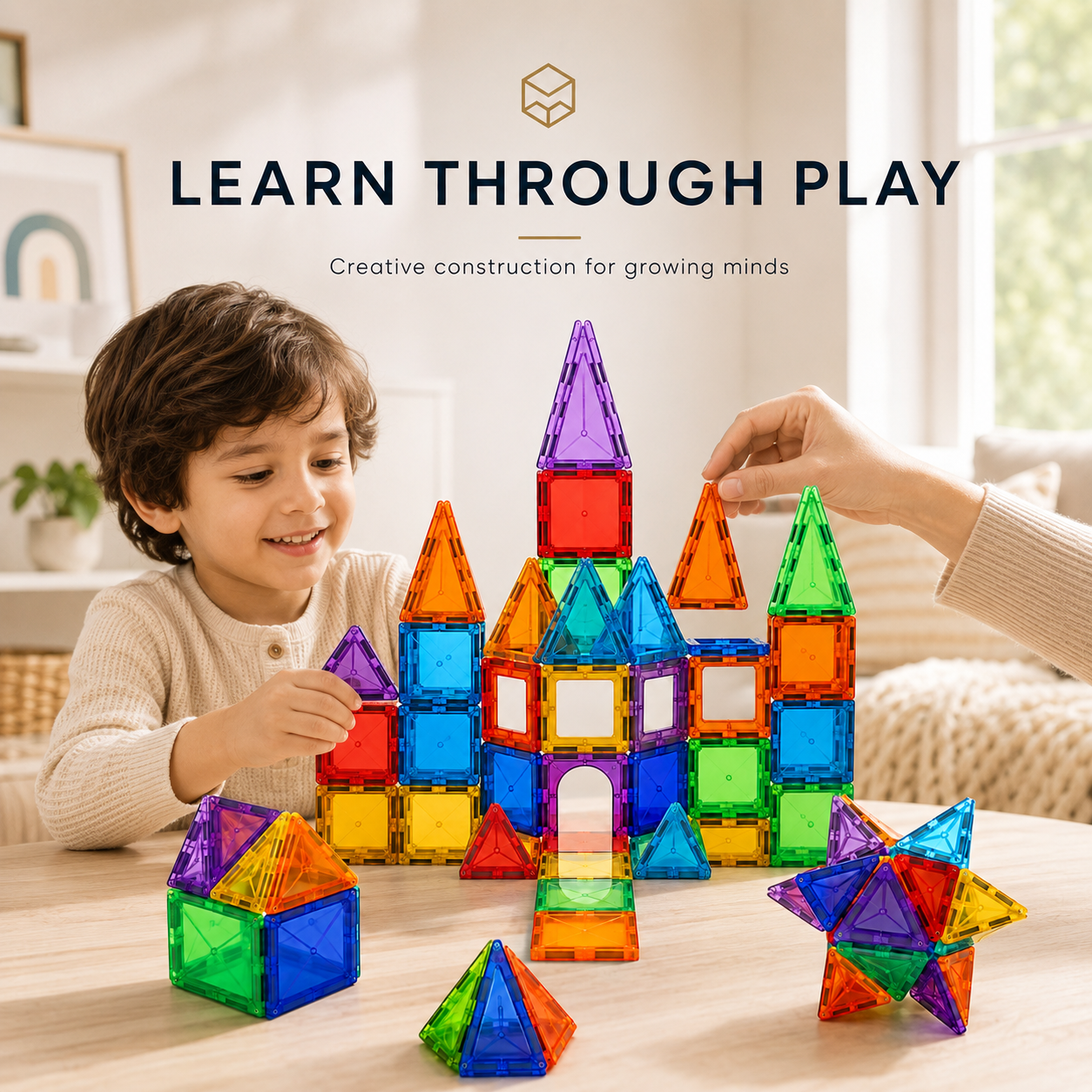 Wellssgreen Colorful Magnetic Building Tiles Set – Creative Construction Toy for Kids