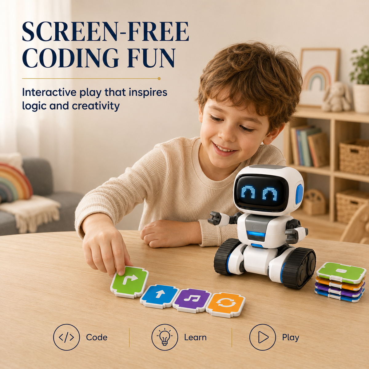 Wellssgreen Interactive Coding Robot – Command Card STEM Learning Toy for Kids