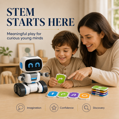 Wellssgreen Interactive Coding Robot – Command Card STEM Learning Toy for Kids