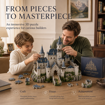 Wellssgreen 3D Castle Puzzle – Buildable Display Puzzle Set for Kids & Families