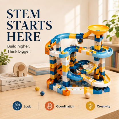 Wellssgreen Marble Run Building Set – Creative Track Construction Toy for Kids