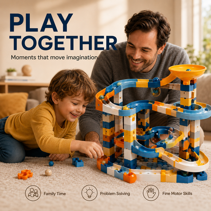 Wellssgreen Marble Run Building Set – Creative Track Construction Toy for Kids