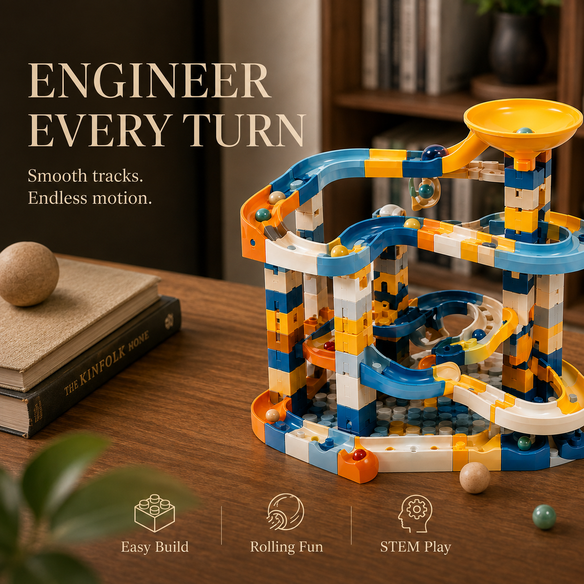 Wellssgreen Marble Run Building Set – Creative Track Construction Toy for Kids