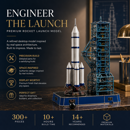 Wellssgreen Rocket Launch Engineering Model – Buildable Space Launch Display Set