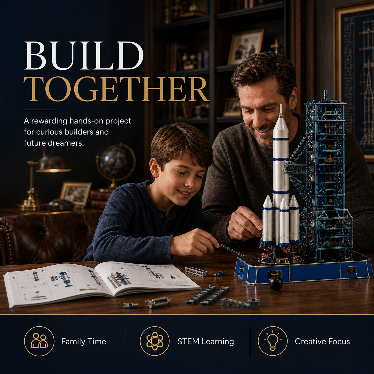 Wellssgreen Rocket Launch Engineering Model – Buildable Space Launch Display Set
