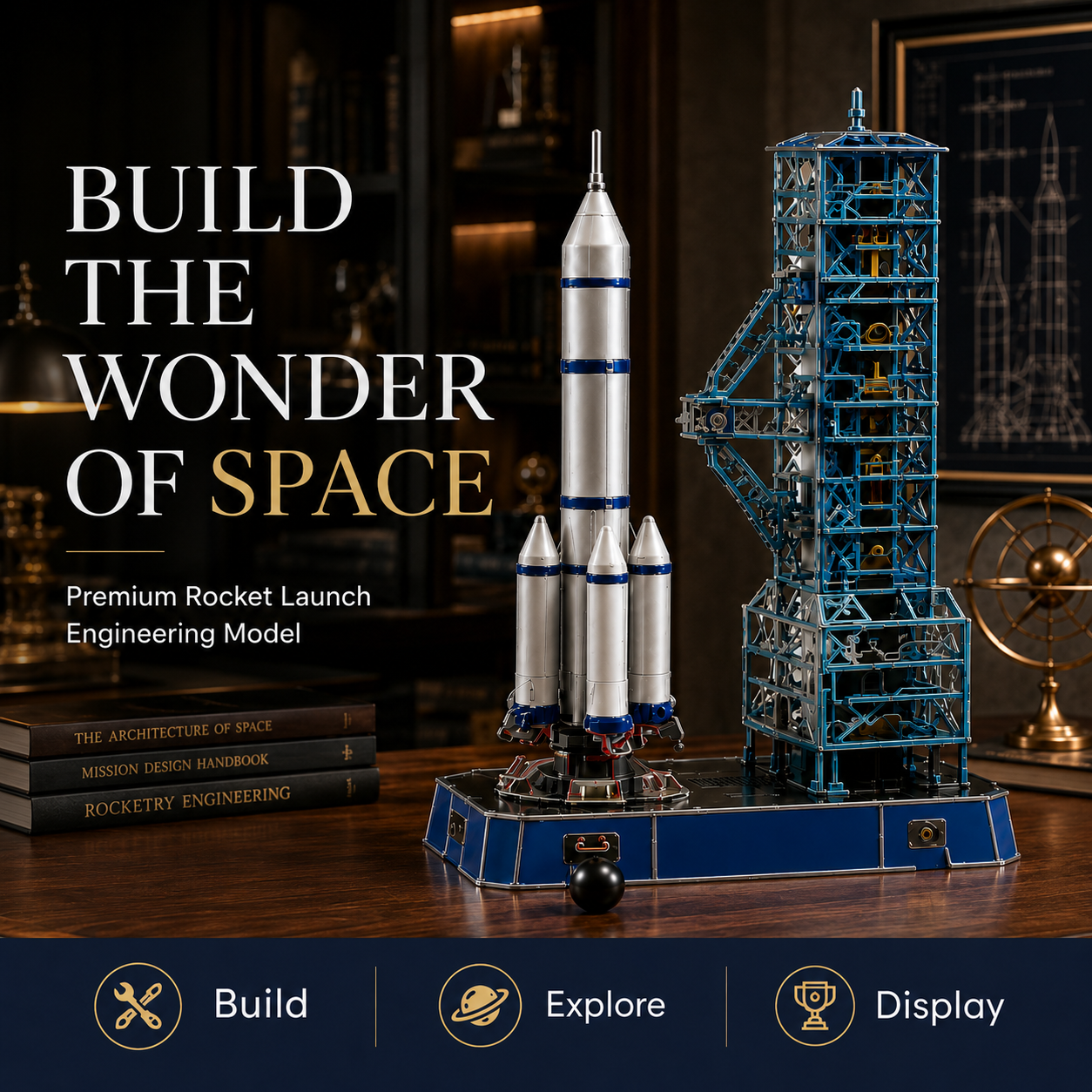 Wellssgreen Rocket Launch Engineering Model – Buildable Space Launch Display Set