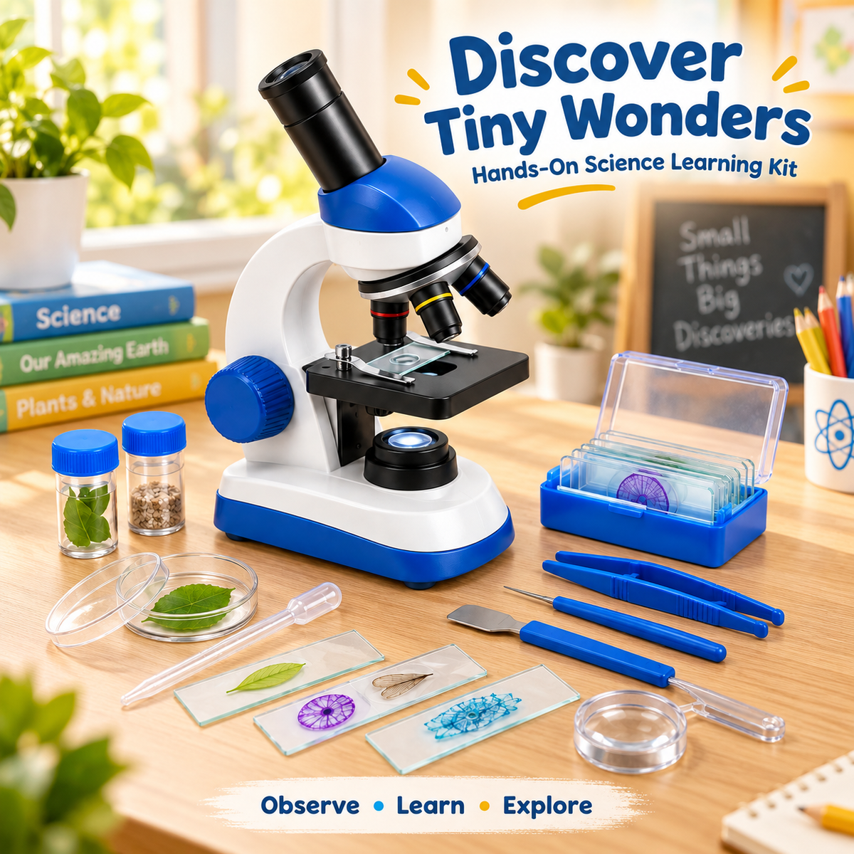 Wellssgreen Kids Microscope Science Kit – Interactive STEM Discovery Toy for Young Explorers