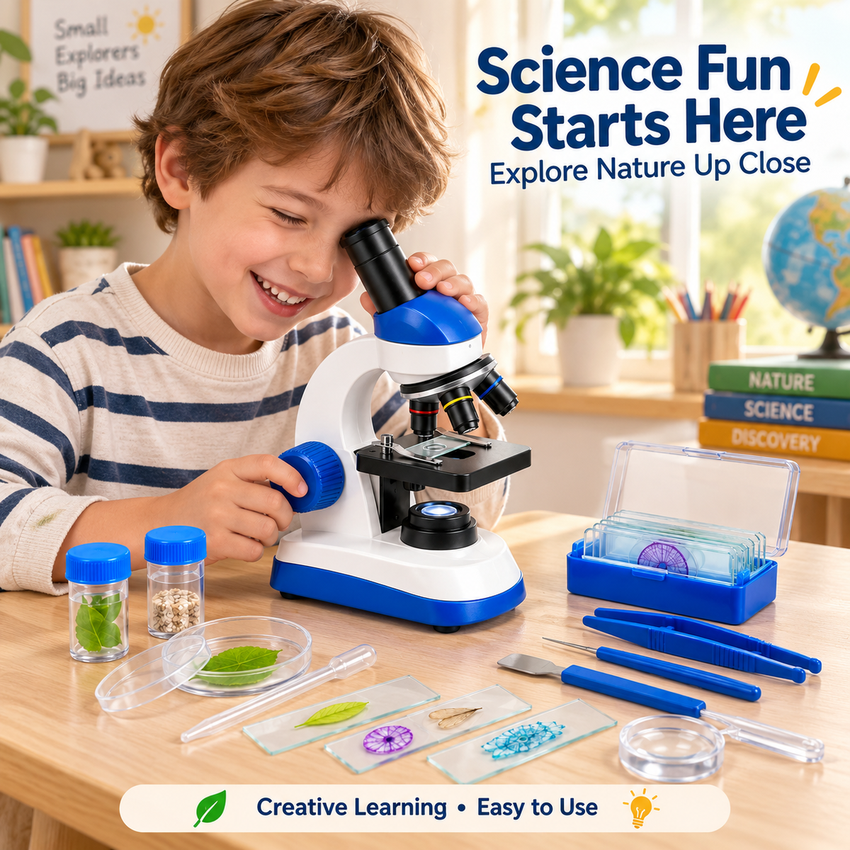Wellssgreen Kids Microscope Science Kit – Interactive STEM Discovery Toy for Young Explorers