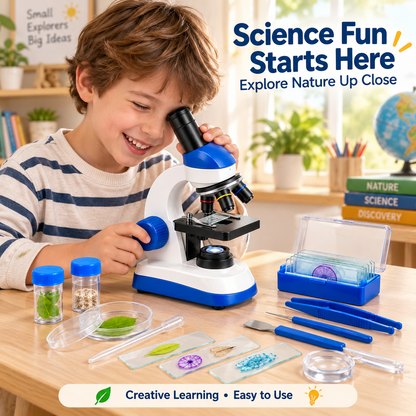 Wellssgreen Kids Microscope Science Kit – Interactive STEM Discovery Toy for Young Explorers