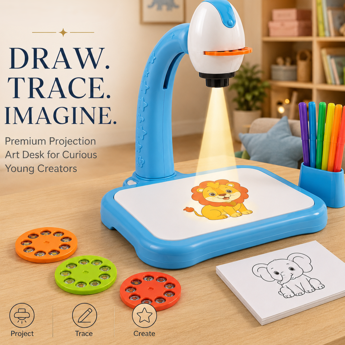 Wellssgreen Projection Drawing Desk – Kids Tracing & Drawing Projector Toy
